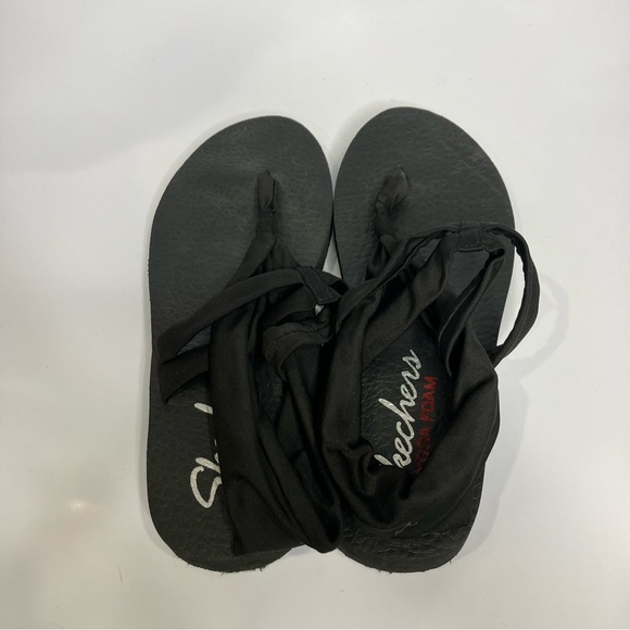 Skechers yoga mat sling sandals flip flops black size 10 casual summer - Picture 5 of 8